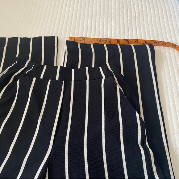 Bershka Black and White Striped Wide Leg Pants - Picture 7 of 10
